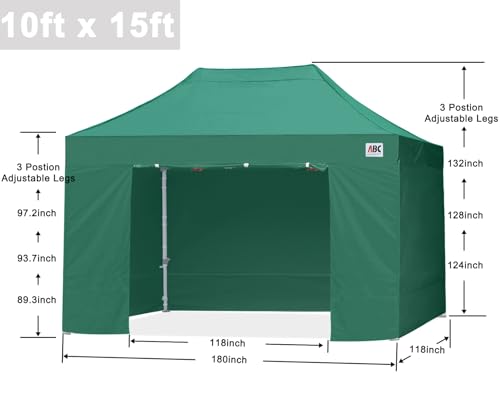 ABCCANOPY Easy Pop Up Canopy Tent with Sidewalls 10x10 Commercial -Series, White