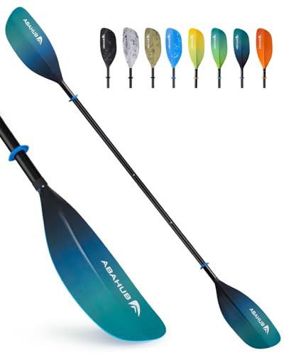 Abahub Adjustable Kayak Paddle 210-230 cm/ 230-250 cm Floating Kayaking Oars Boating Oars Canoeing Oars Black