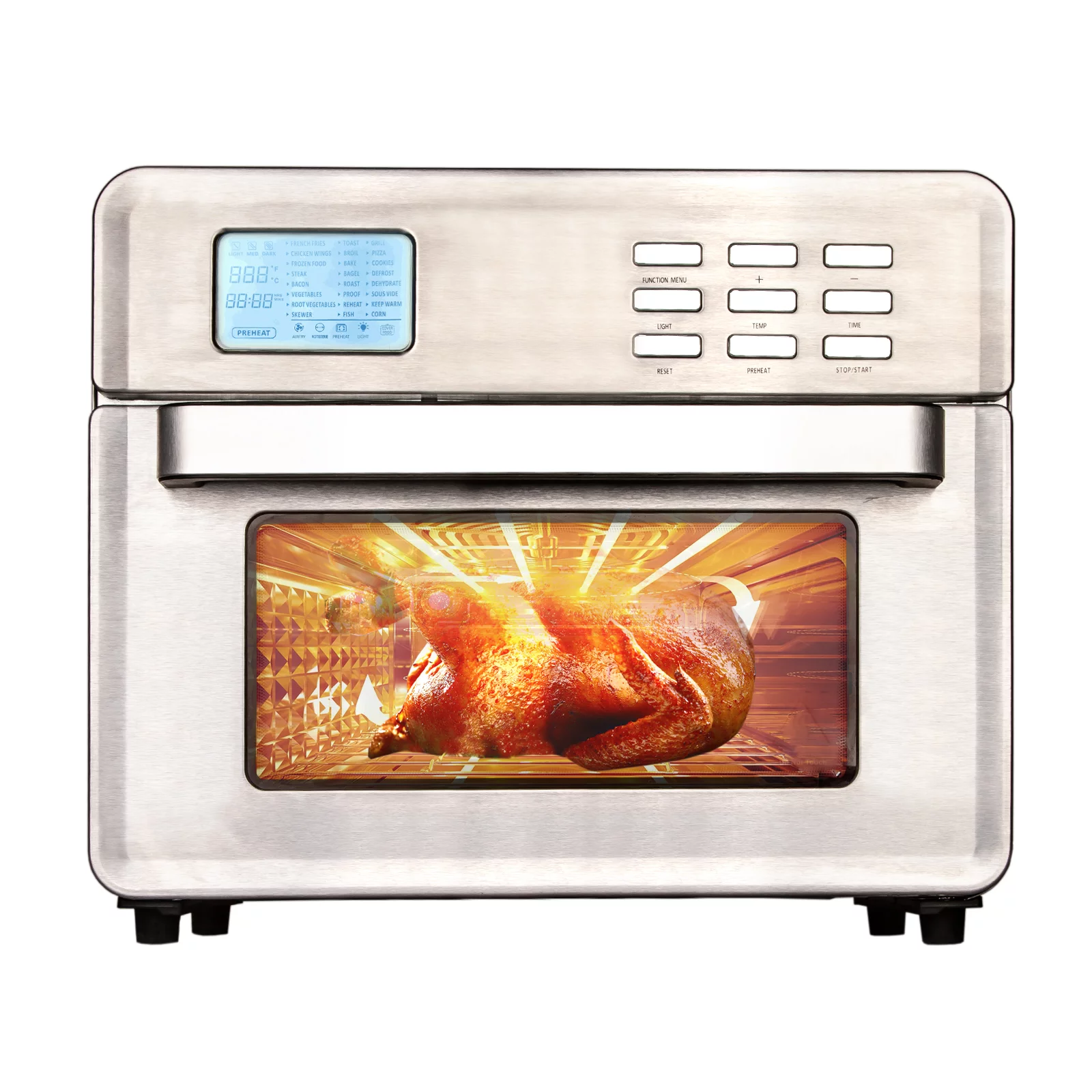 Five Star LED Display Air Fryer Oven, 24 in 1 Multi-Function 360 Air Circulation Toaster Oven