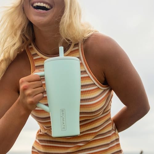 BrüMate Era 40 oz Tumbler with Handle and Straw | 100% Leakproof Insulated Tumbler with Lid and Straw | Made of Stainless Steel | Cup Holder Friendly Base | 40oz (Nightfall Blue)