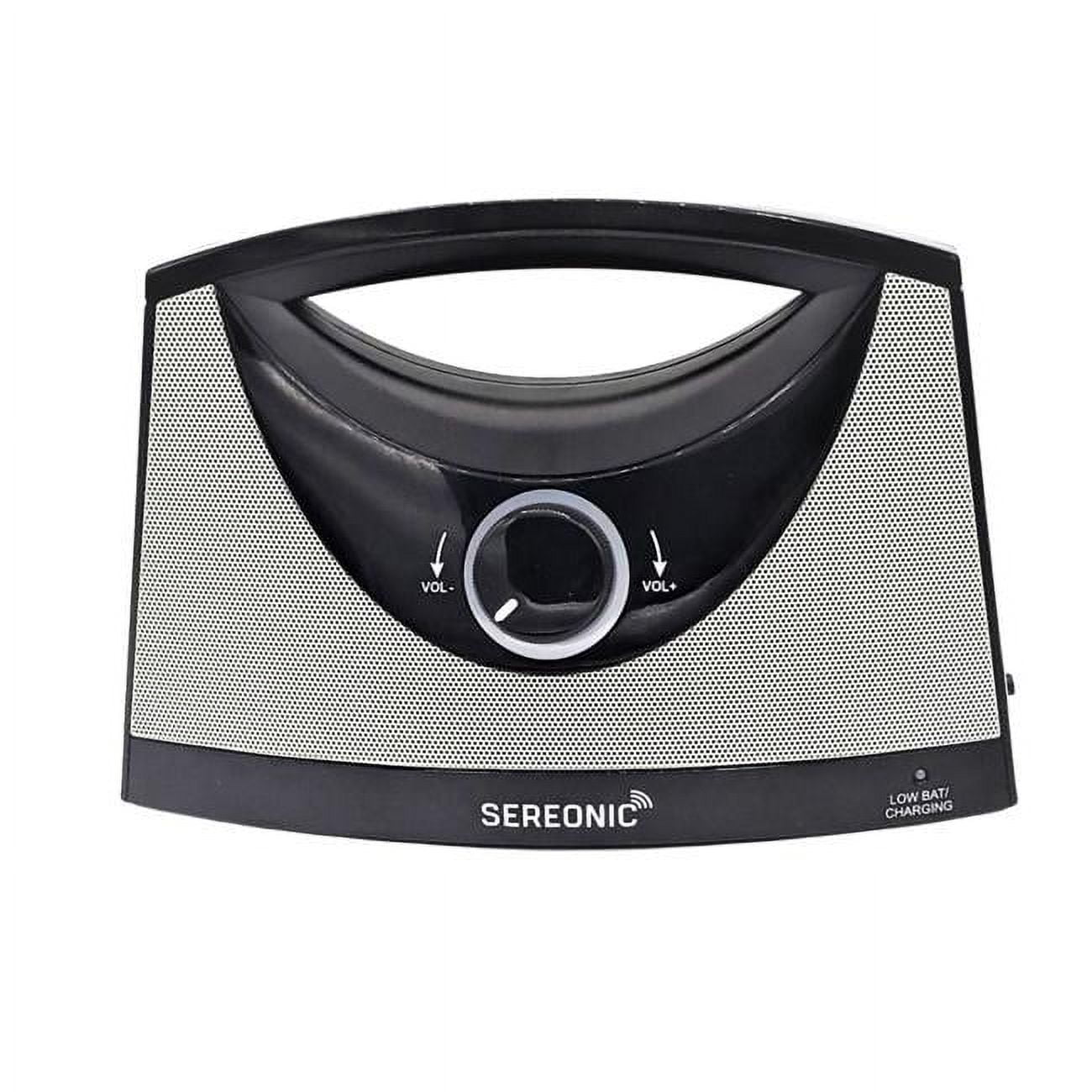 Sereonic Portable Wireless TV Speakers for Smart TV w/ Audio Ports, 100ft Range (Black/Silver)