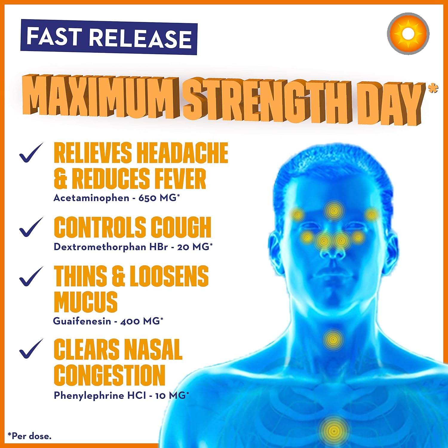 Maximum Strength Mucinex Sinus-Max Pressure, Pain & Cough & Nightshift Sinus Caplets, Fast Release, Powerful Multi-Symptom Relief, 20 caplets (12 Day time + 8 Night time)
