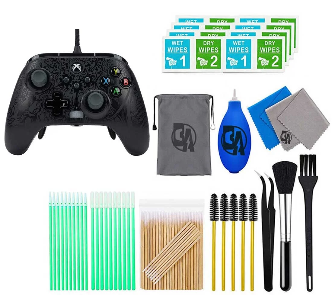 PowerA - Exclusive FUSION Pro 2 Wired Controller for Xbox Series X|S - Midnight Shadow With Cleaning Manual Kit Bolt Axtion Bundle Like New