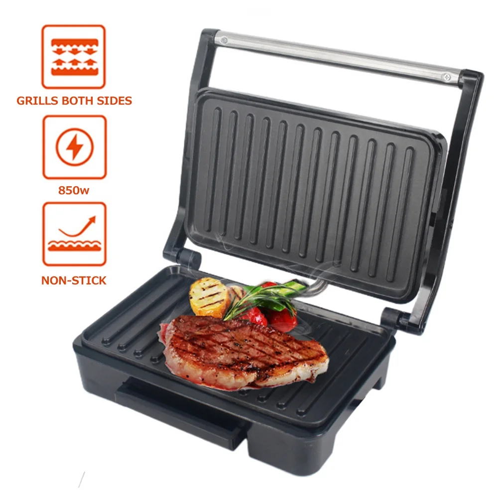 Pinnaco Panini Maker Nonstick Stainless Steel 850W - Perfect for Breakfast, Barbecue, and Sandwiches!