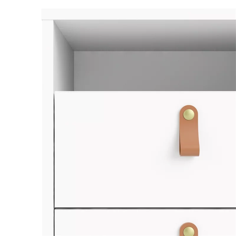 Home Square 2 Piece 2 Drawer 1 Shelf Mobile Cabinet Set in White