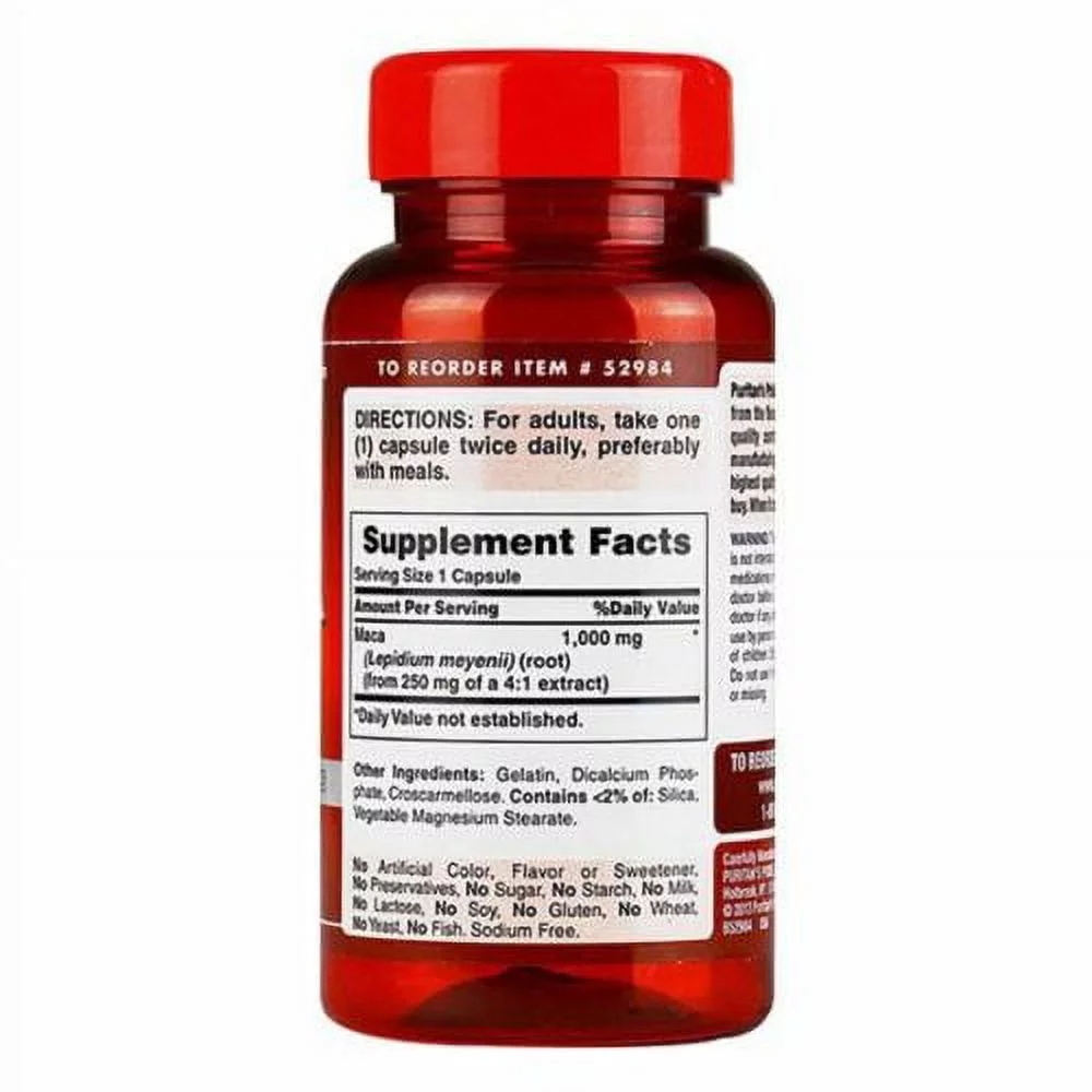 Puritan's Pride Maca 1000 mg Exotic Herb for Men 60 Capsules FREE SHIPPING