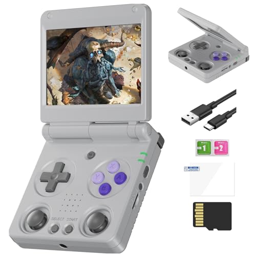 RG 34XXSP Retro Handheld Game Console Linux 3.4 inch IPS Screen 720*480 5000+ Classic Games 64G Card RG 34XXSP Retro Gaming Console Handheld 3300mAh Battery Compatible with WiFi HDMI Bluetooth Yellow