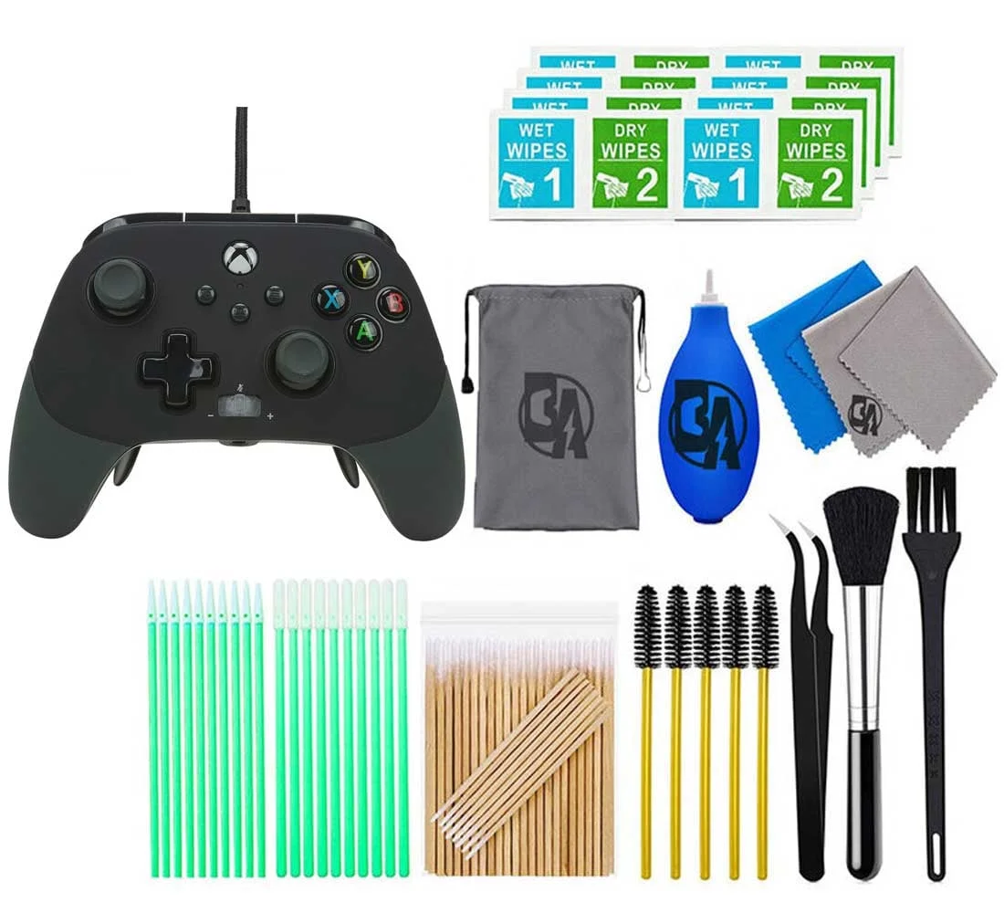 PowerA - FUSION Pro 2 Wired Controller for Xbox Series X|S - Black/White With Cleaning Manual Kit Bolt Axtion Bundle Used