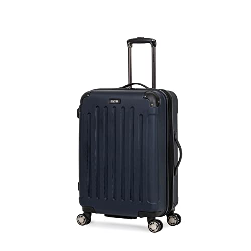 Kenneth Cole REACTION Renegade Luggage Expandable 8-Wheel Spinner Lightweight Hardside Suitcase, Navy Blue, 20-Inch Carry On