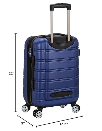 Rockland Melbourne Hardside Expandable Luggage with Spinner Wheels, 2TONENAVY, 2 Piece (20/28)
