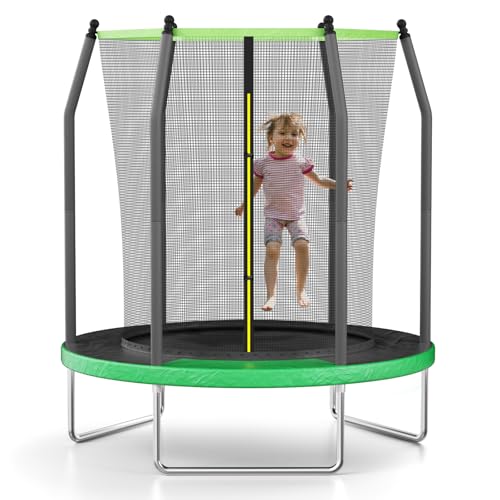 AOTOB 6FT/8 FT/10 FT/12 FT/15 FT Trampoline for Kids, Trampoline with Enclosure Net, Recreational Outdoor Trampoline, ASTM Approved