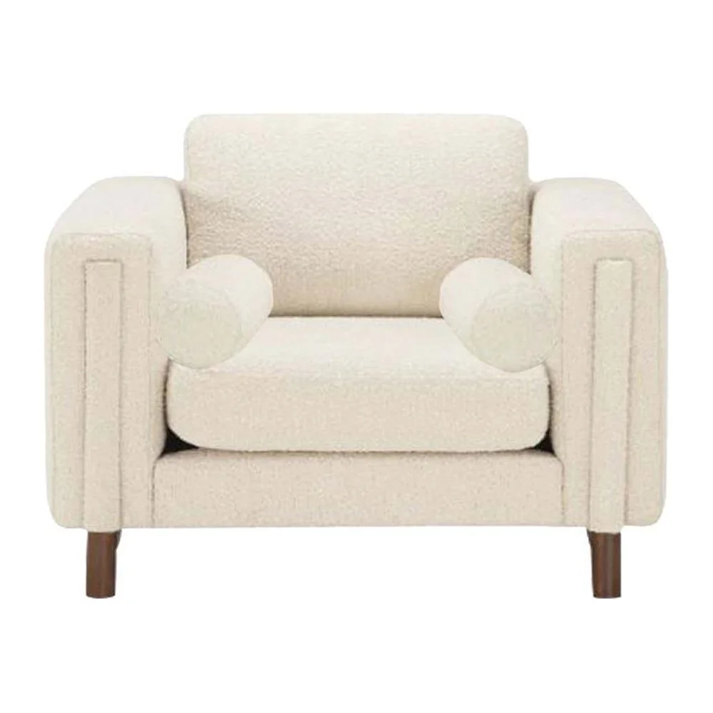 Urban Home Bespoke Chair in Fabric White Boucle