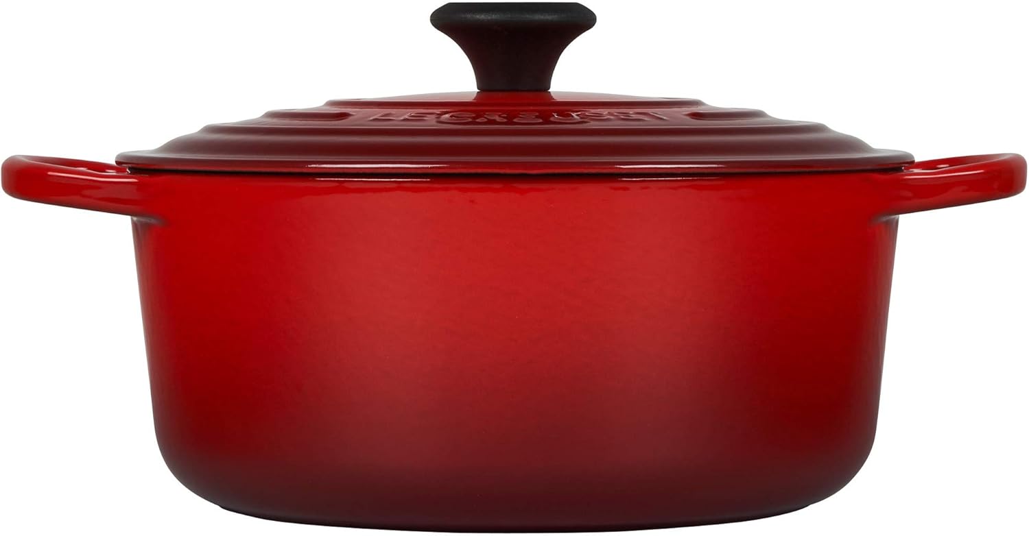 Le Creuset Enameled Cast Iron Signature Round Dutch Oven, 5.5 qt., Cerise