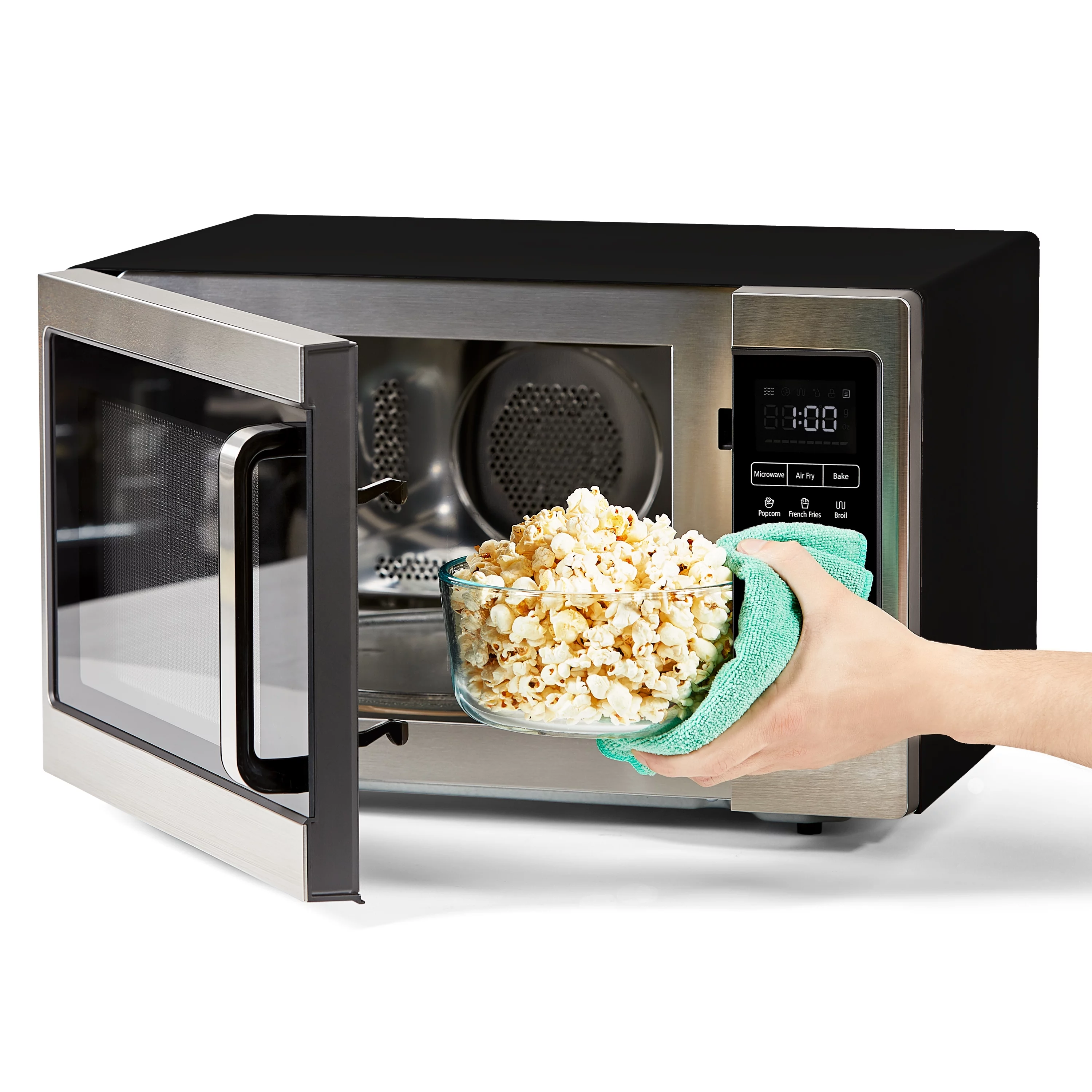 PowerXL Microwave Air Fryer Plus, Stainless Steel / Black, 1cu. ft.