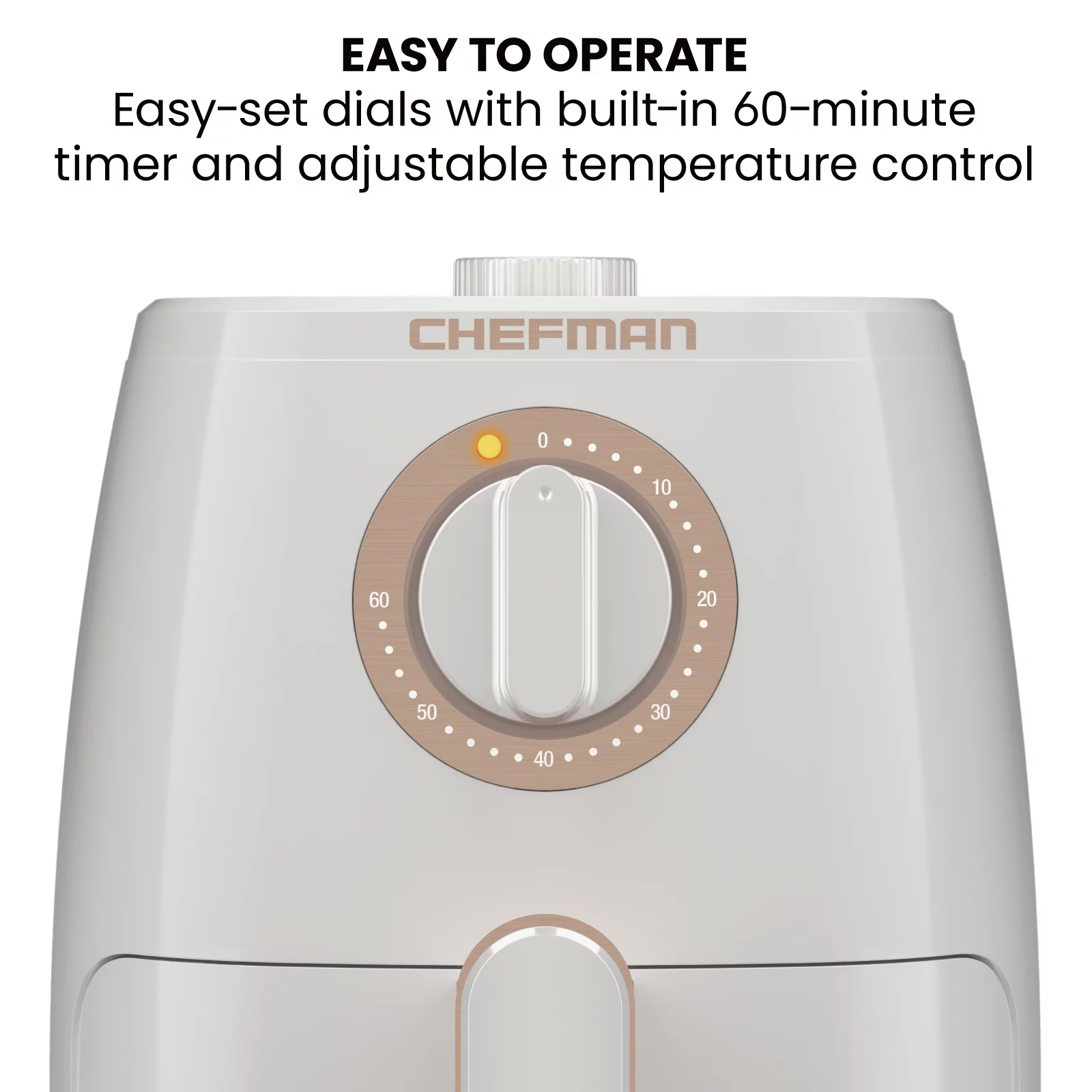 Chefman Turbofry Air Fryer w/ Timer and Temperature Control, 2 Qt Capacity - White, New
