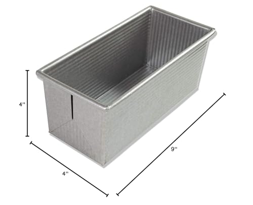 USA Pan Bakeware Pullman Loaf Pan with Cover, 13 x 4 inch, Nonstick & Quick Release Coating, Made in the USA from Aluminized Steel
