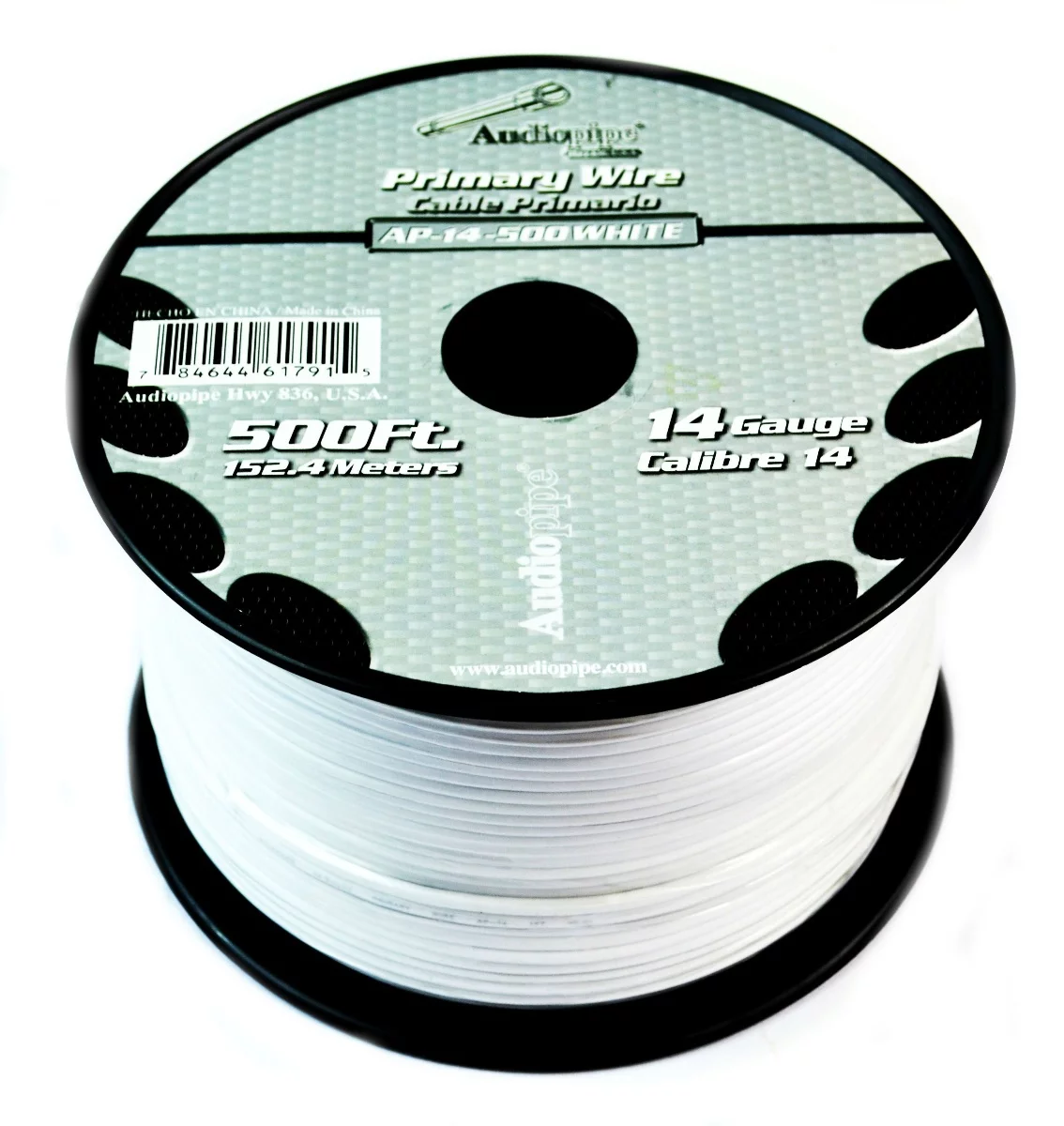 Audiopipe AP-14-500 White 14 Gauge 500ft Primary Wire Single Conductor