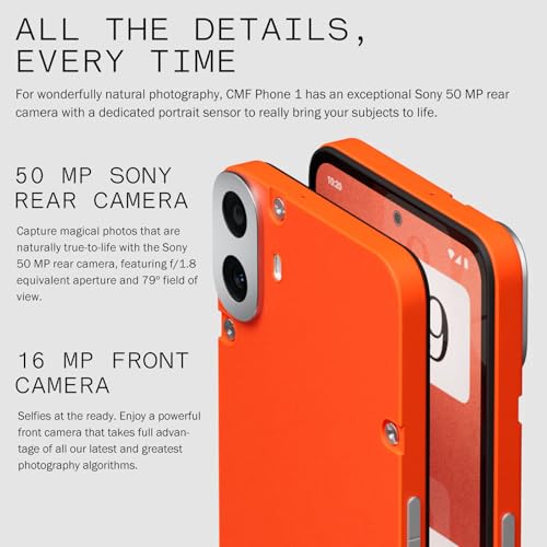 CMF Phone 1 8+256GB - Unlocked Smartphone with 50 MP Rear Camera with Ultra XDR, 6,67 Super AMOLED Display and Nothing OS 2.6 - Light Green