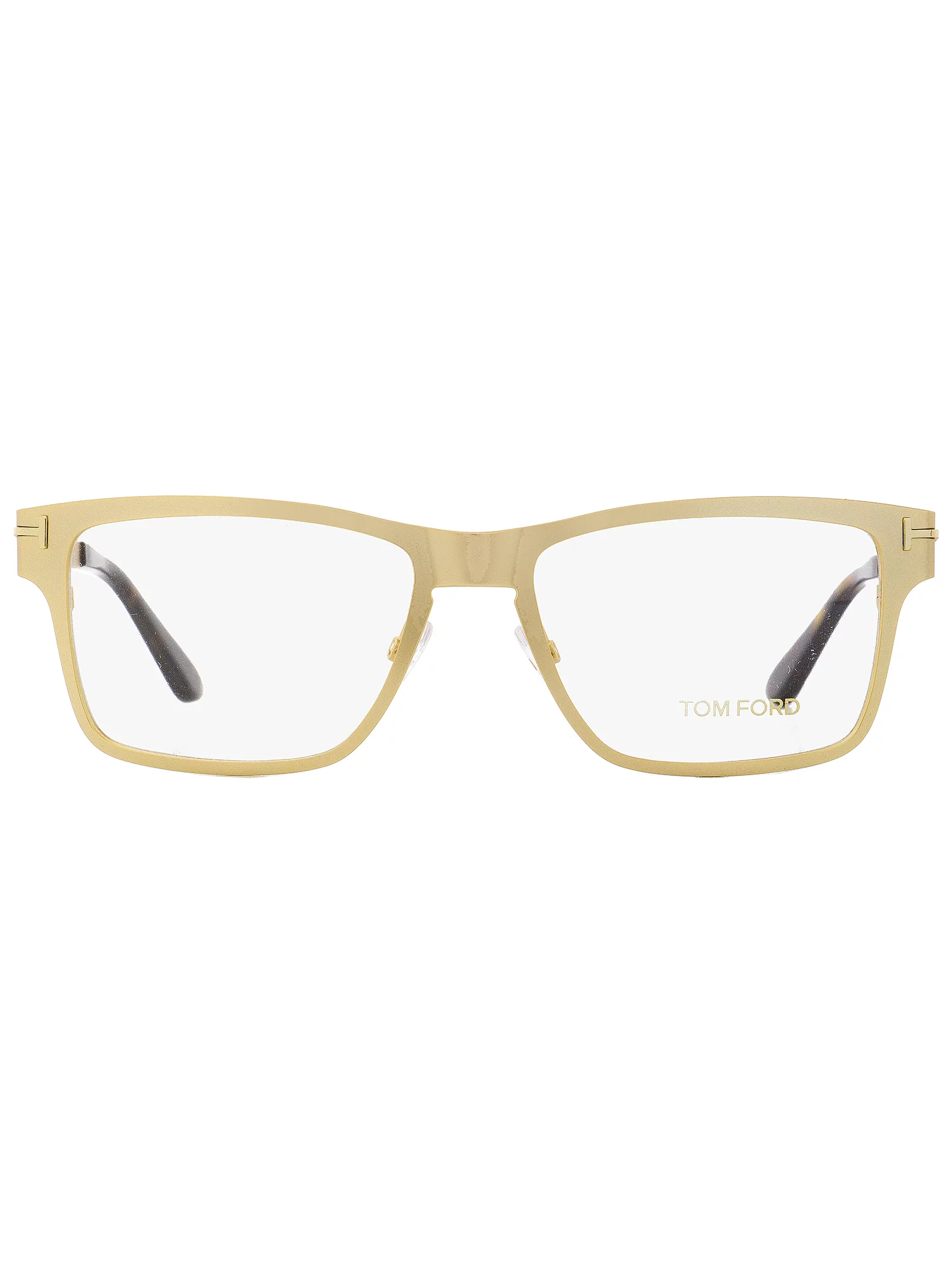 Tom Ford 5475 32E Gold Eyeglasses TF5475-32E with Magnetic Brown Clip 54mm