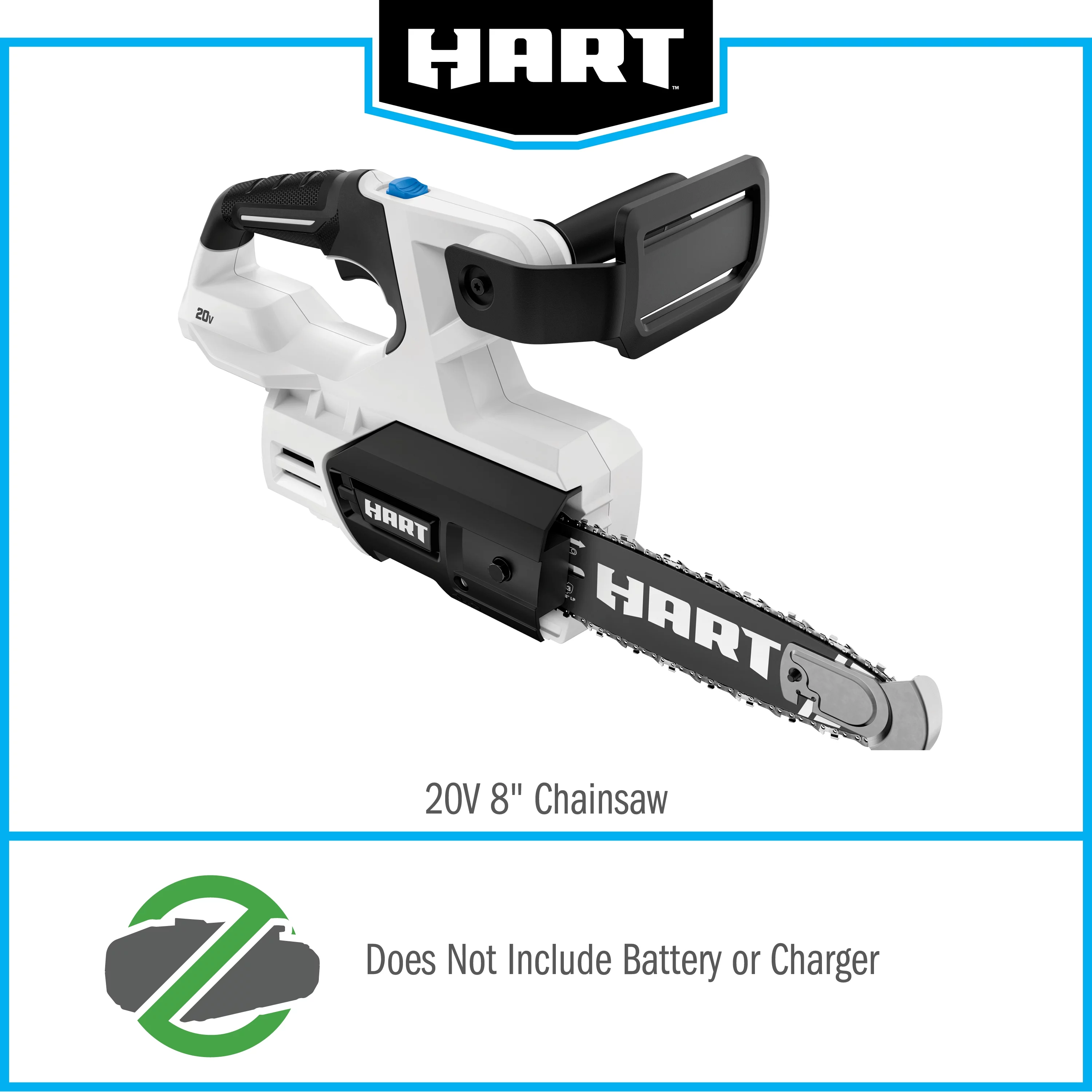 HART 20-Volt 8-inch Battery-Powered Pruning Chainsaw Kit, (1) 2.0Ah Lithium-Ion Battery