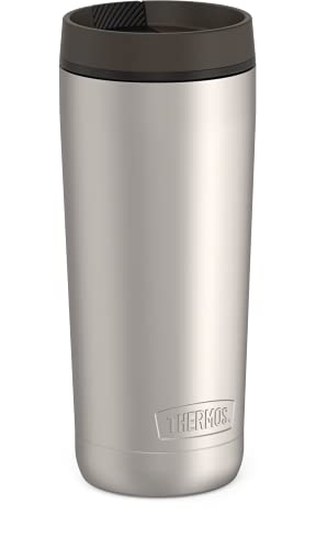 THERMOS ALTA SERIES Stainless Steel Tumbler 18 Ounce, Matte Steel/Espresso Black