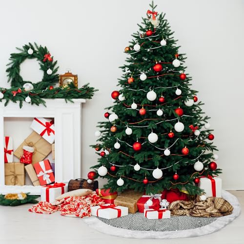 Mr. Pen- Christmas Tree Skirt 48 inches, Knitted Christmas Skirt Tree, Xmas Tree Skirt