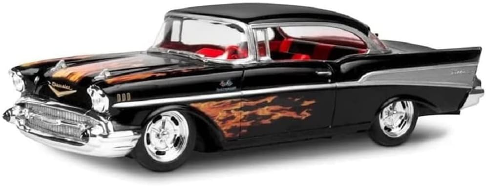 Revell 85-1529 ’57 Chevy Bel Air Model Car Kit 1:25 Scale 30-Piece Skill Level 3 SnapTite Max Plastic Model Building Kit,Black