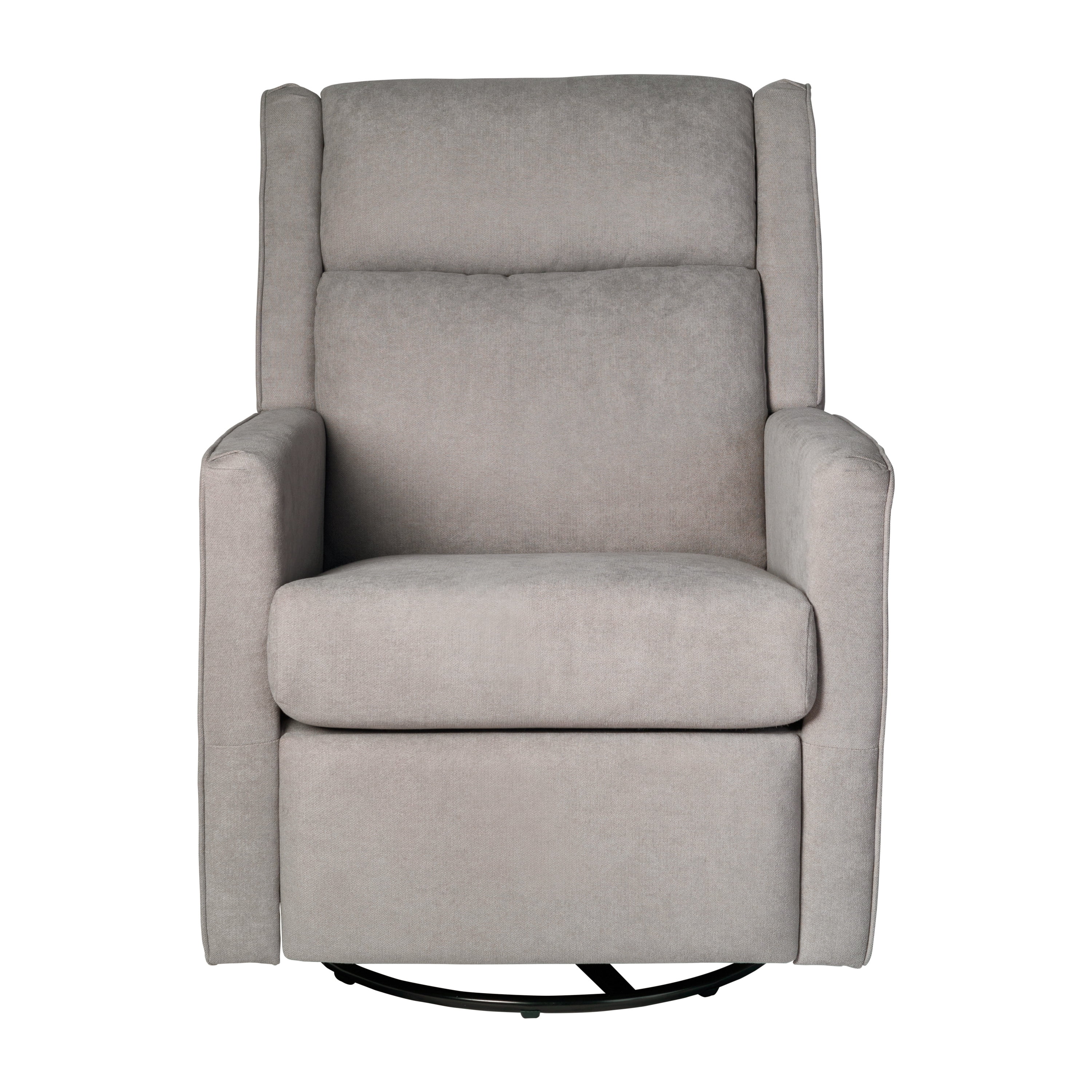 Merrick Lane 3-in-1 Traditional Manual Recliner Rocker Swivel Glider Chair in Light Gray