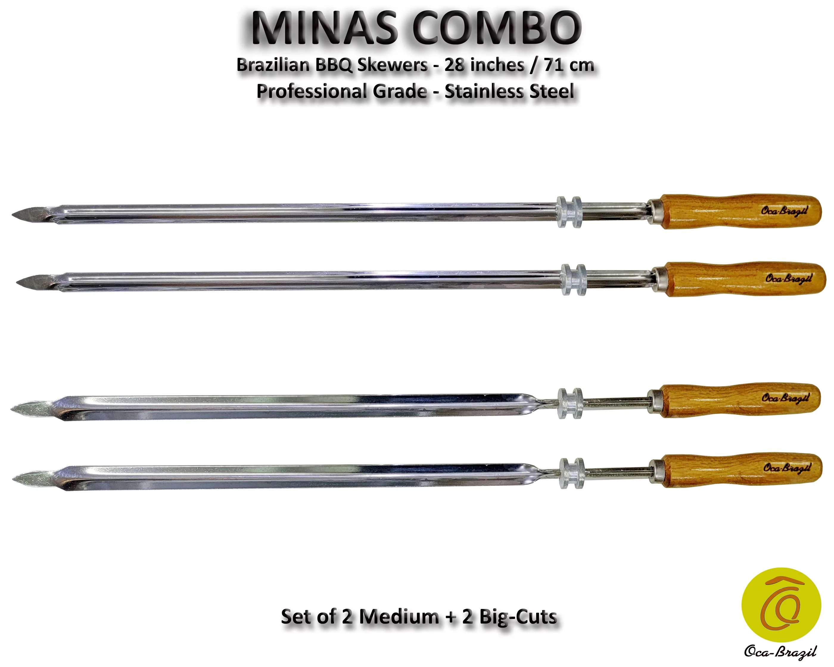 Minas Combo - Set of 4 Brazilian Skewers for BBQ 28