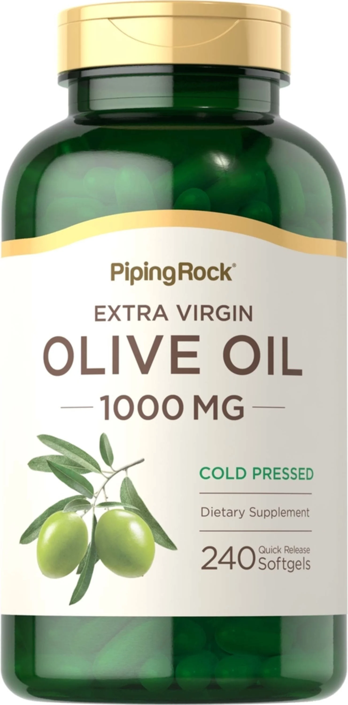 Olive Oil Softgels 1000mg | 240 Count | Extra Virgin Olive Oil | by Piping Rock