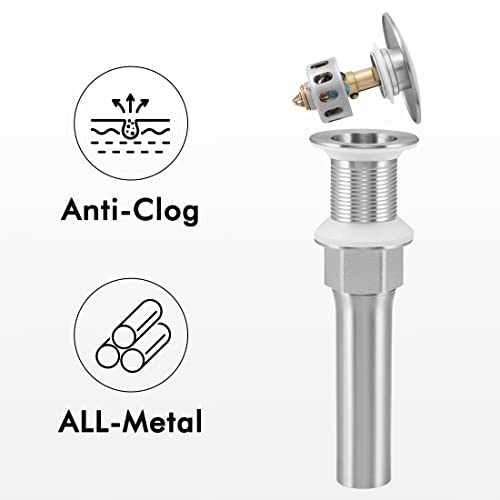 KES Vessel Sink Faucet, Black Bathroom Faucets, Tall Bathroom Faucets with Sink Drain with Overflow, L3156BLFF12-BK-C1