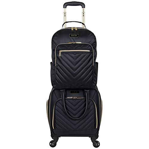 Kenneth Cole REACTION Chelsea Chevron Quilted Luggage, Black, 24-Inch Checked
