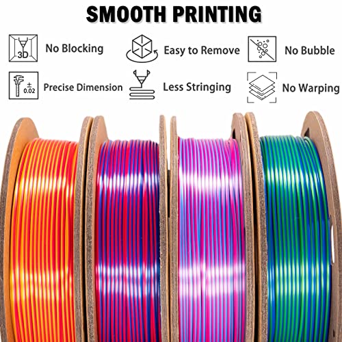 OVV3D Wood 3D Printer Filament Bundle - Wood PLA Filament 1.75mm, 200g x 4 Pack (Walnut, Oak, Cherry, Teak)