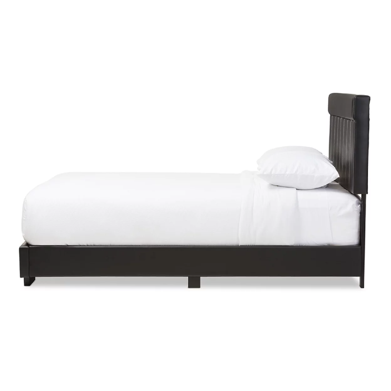 Baxton Studio Solo Modern and Contemporary Black Faux Leather Full Size Platform Bed