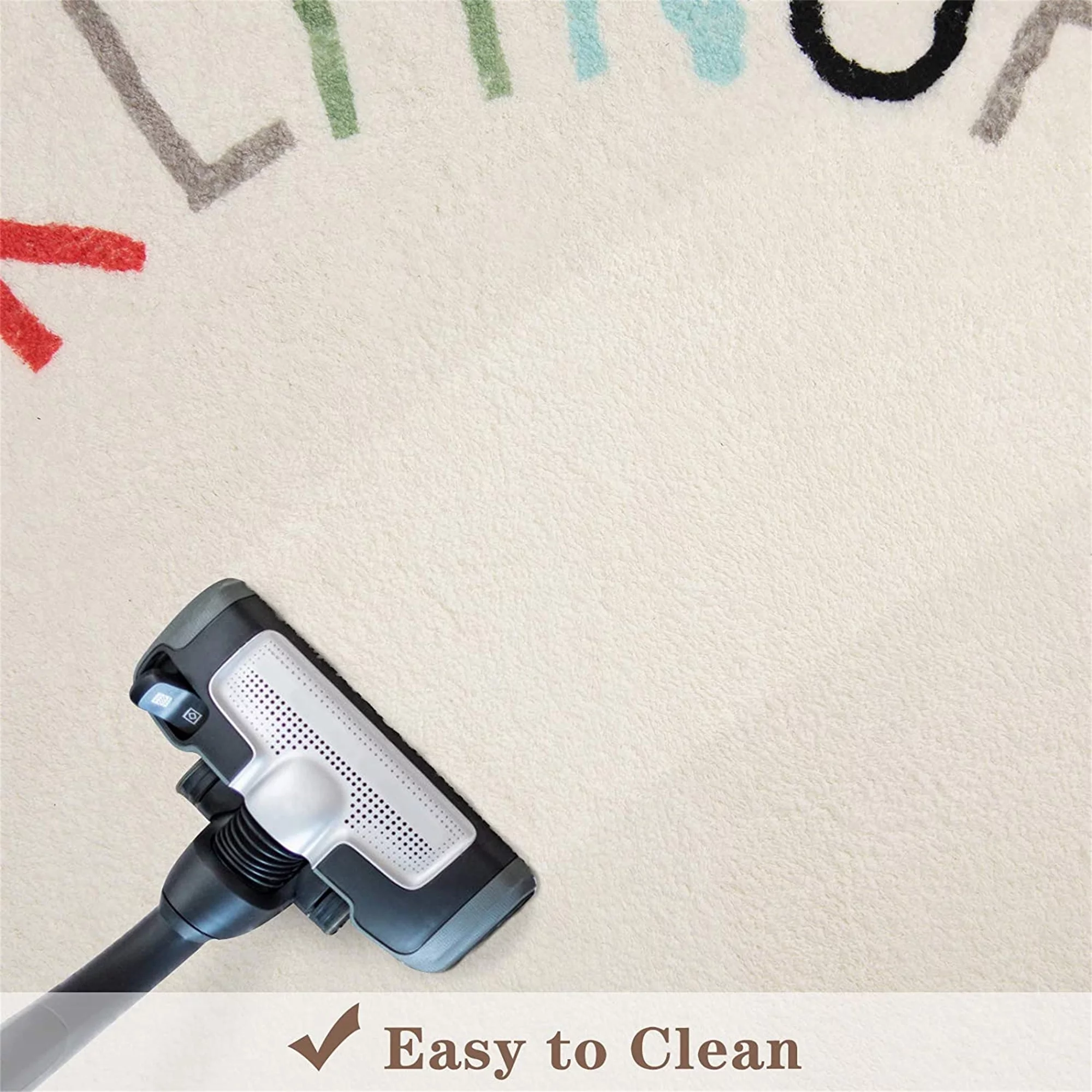 MeyJey Super Soft Area Rug, 6ft Round Non-Silp Shaggy Kids Rug Play Mat for Living Room Bedroom