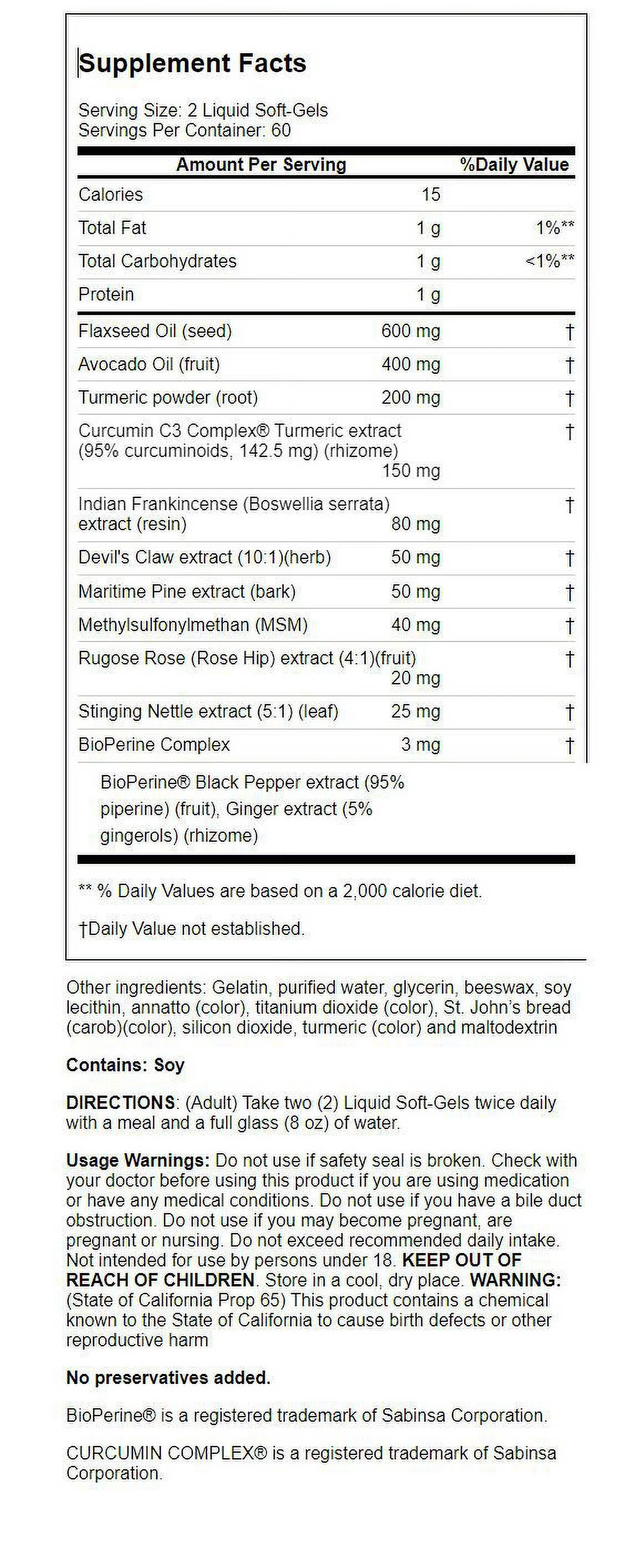 Irwin Naturals Whole-Body Turmeric+ Curcumin C3 Complex 120 Sgels