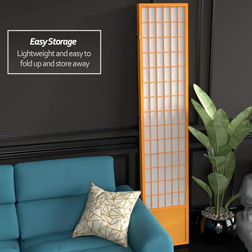 Red Lantern 7 ft. Tall Window Pane Shoji Screen-White-3 Panels Room Divider