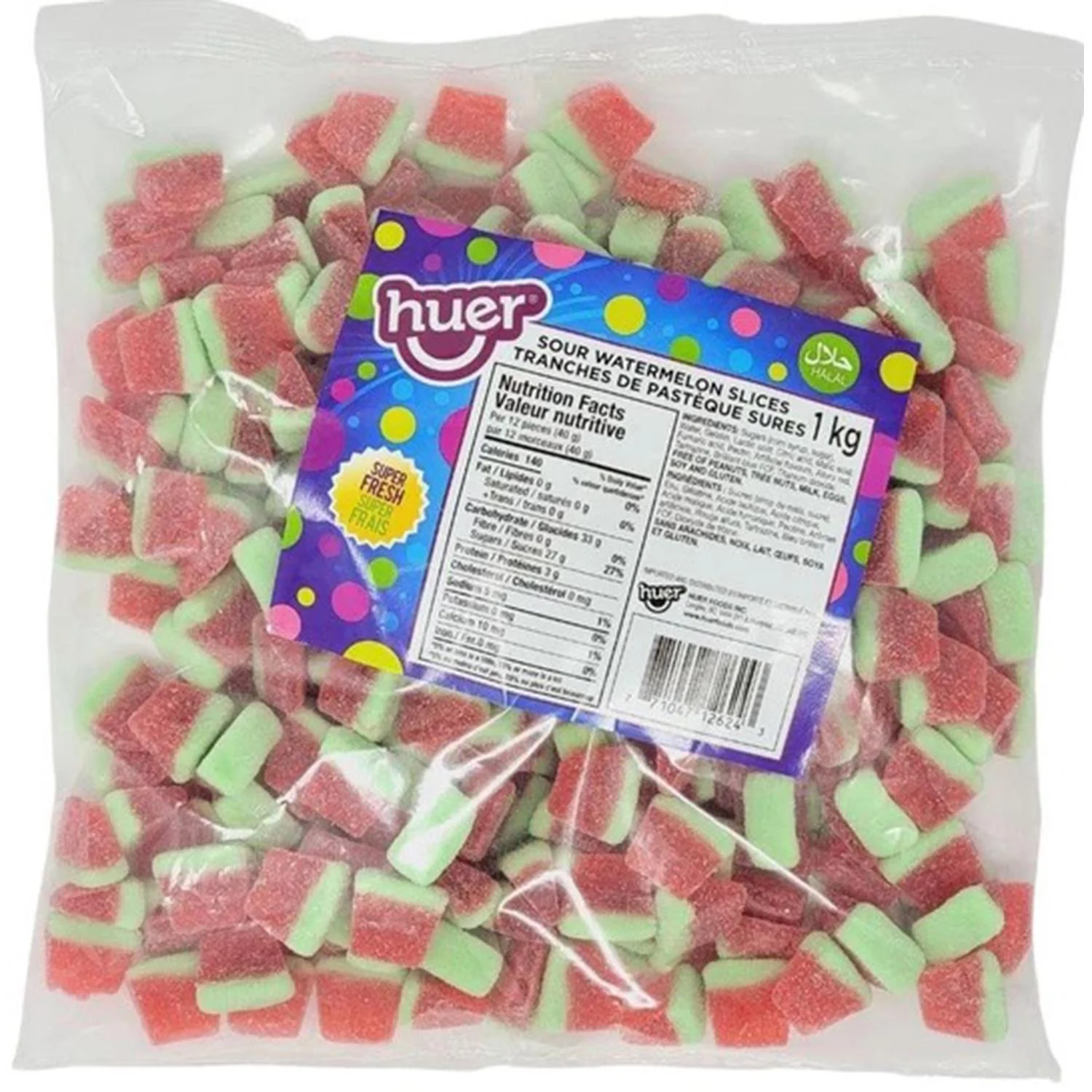 Huer Halal Sour Watermelon Slices 1 kg - 1 Bag