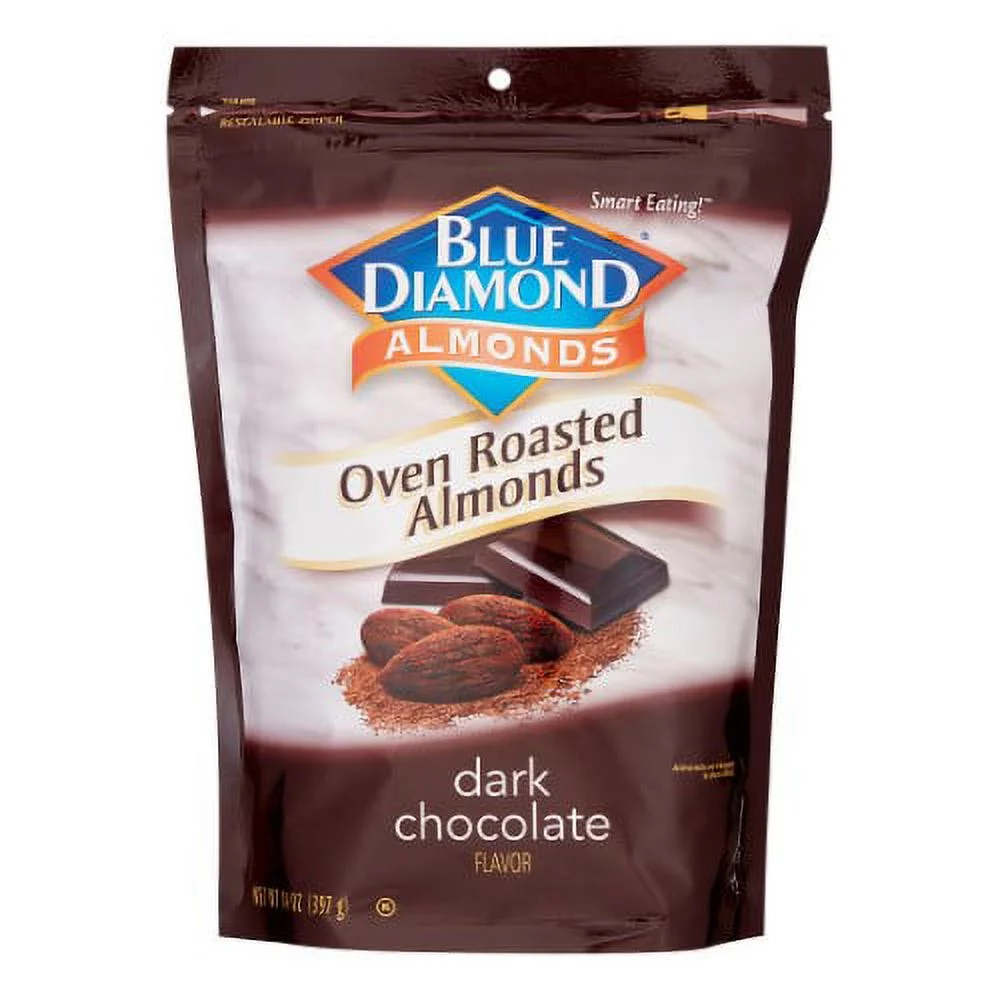 Blue Diamond Almonds, Natural Oven Roasted Almonds, Dark Chocolate (Pack of 48)