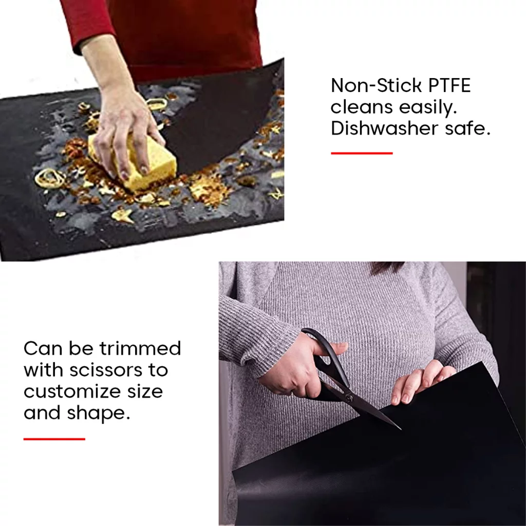 Cooks Innovations Copper Non-Stick Oven Liner - Reusable Heat Resistant Cooking Oven Sheet Liner - Heavy Duty Cover for Electric, Gas, Toaster & Microwave Ovens - Oven Liner (16.5x23)