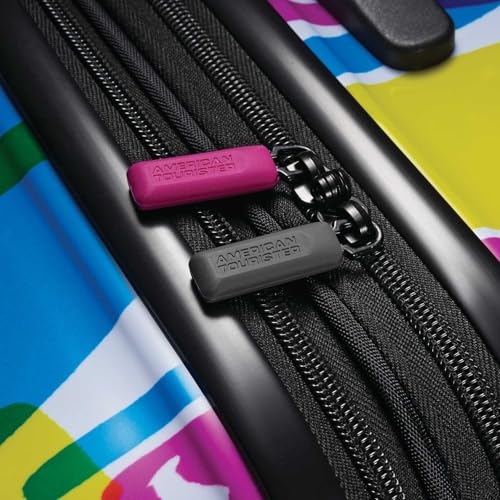 American Tourister Moonlight Hardside Expandable Luggage with Spinner Wheels, Blue Terazzo, 2-Piece Set (20/28)