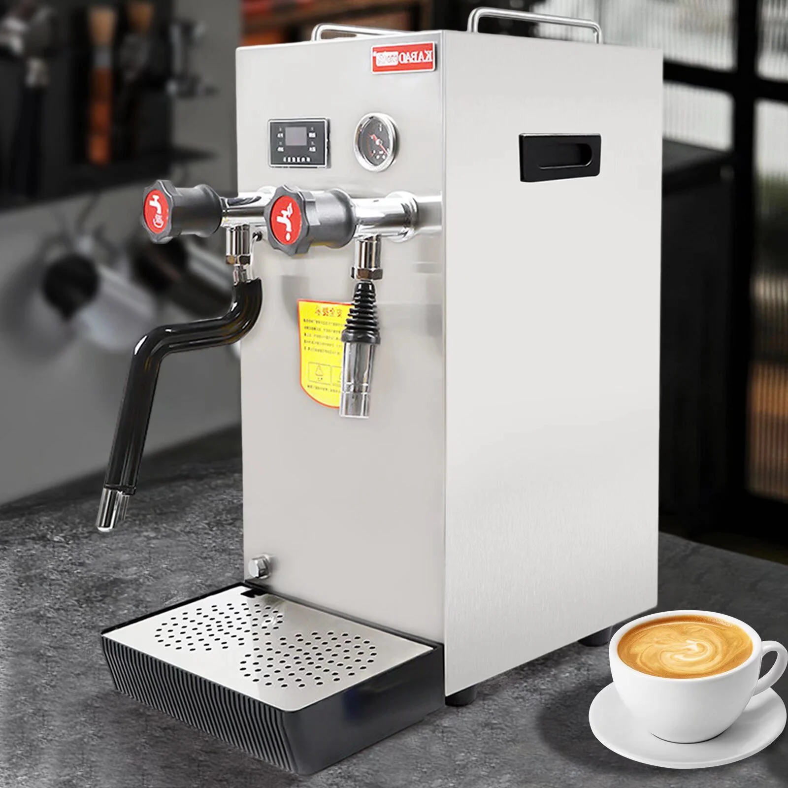 OUKANING Professional Espresso Coffee Milk Foam Machine 8L Steam Water Boiling Machines