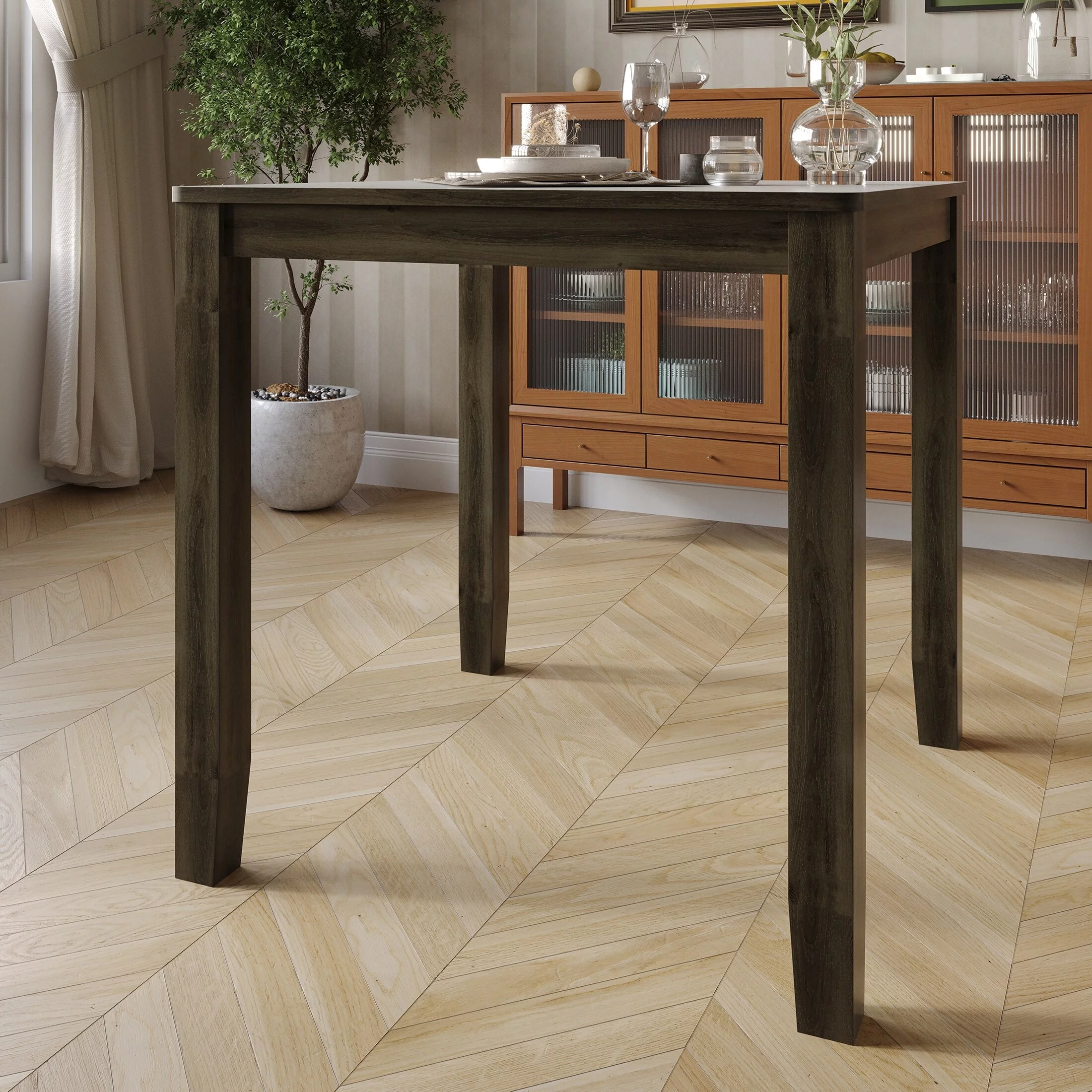 CraftPorch  Simple Classy Square Counter Height Dining Table - Grey