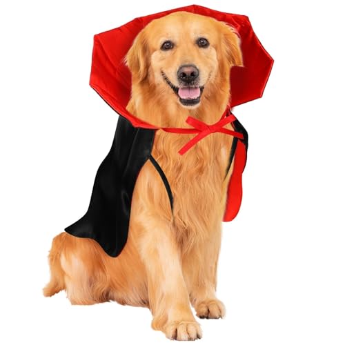 6 Pcs Red Black Halloween Devil Vampire Cloak Cape Adjustable Pet Cat Cosplay Garment