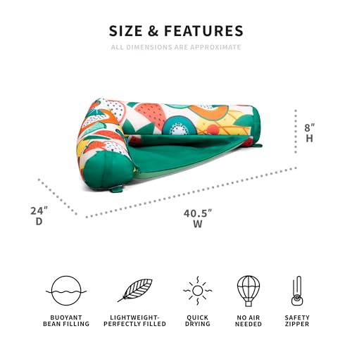 Big Joe Noodle Sling, No Inflation Needed, Pool Float with Armrests, Quick Draining Fabric, Cup Holder