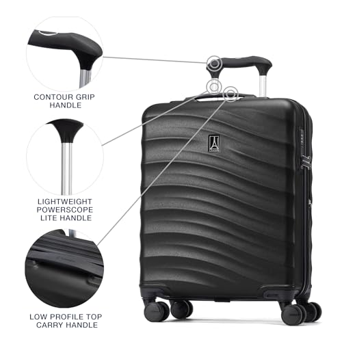 Travelpro Maxlite Air V2 Hardside Expandable Carry on Luggage, 8 Spinner Wheels, Lightweight Hard Shell Suitcase, TSA lock, Black, Carry On 21-Inch