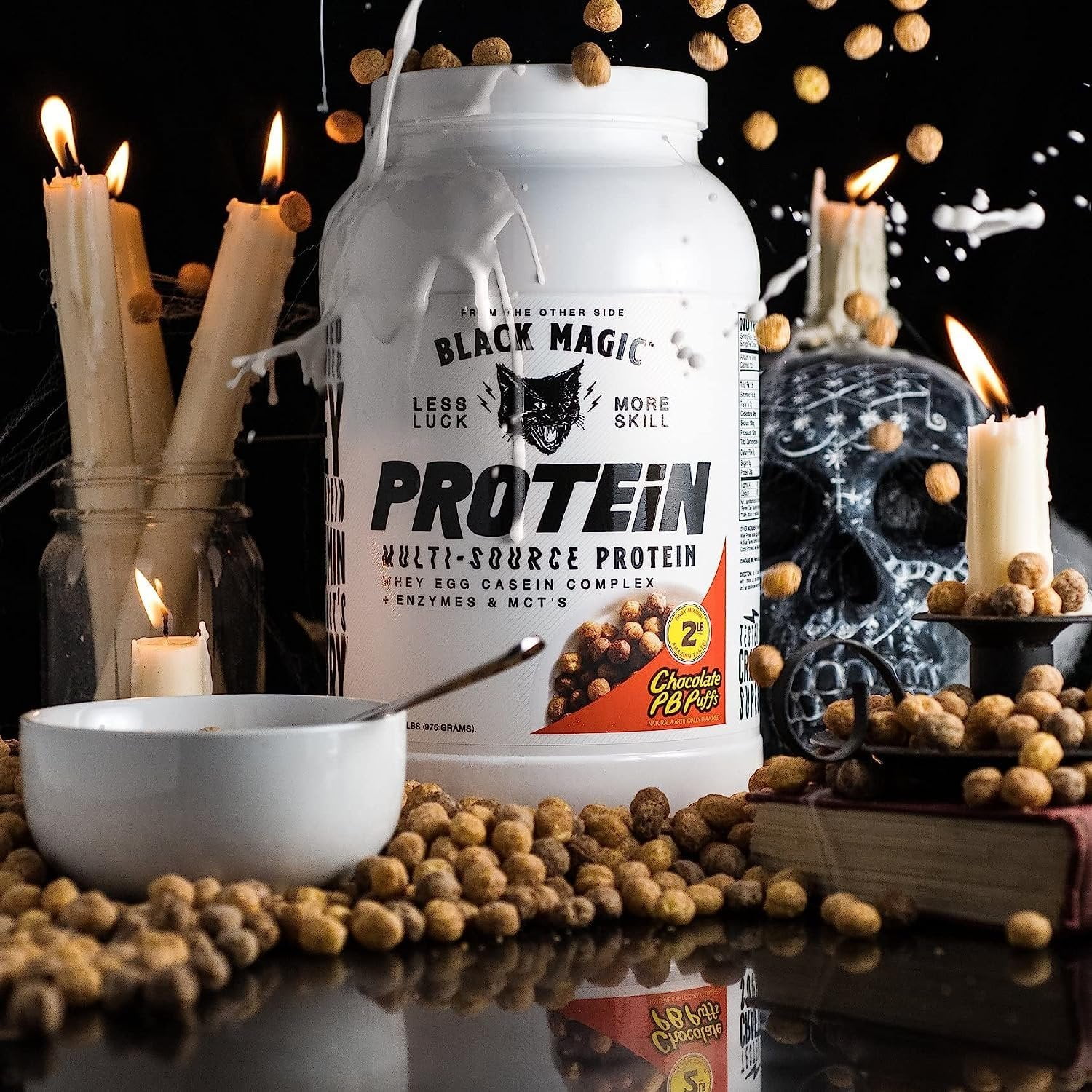 Black Magic Supply Handcrafted Multi- Source Protein Powder – Chocolate PB Puffs - 2 lbs