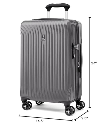 Travelpro Maxlite Air Hardside Expandable Carry on Luggage, 8 Spinner Wheels, Lightweight Hard Shell Polycarbonate Suitcase, Shadow Grey, Carry On 21-Inch