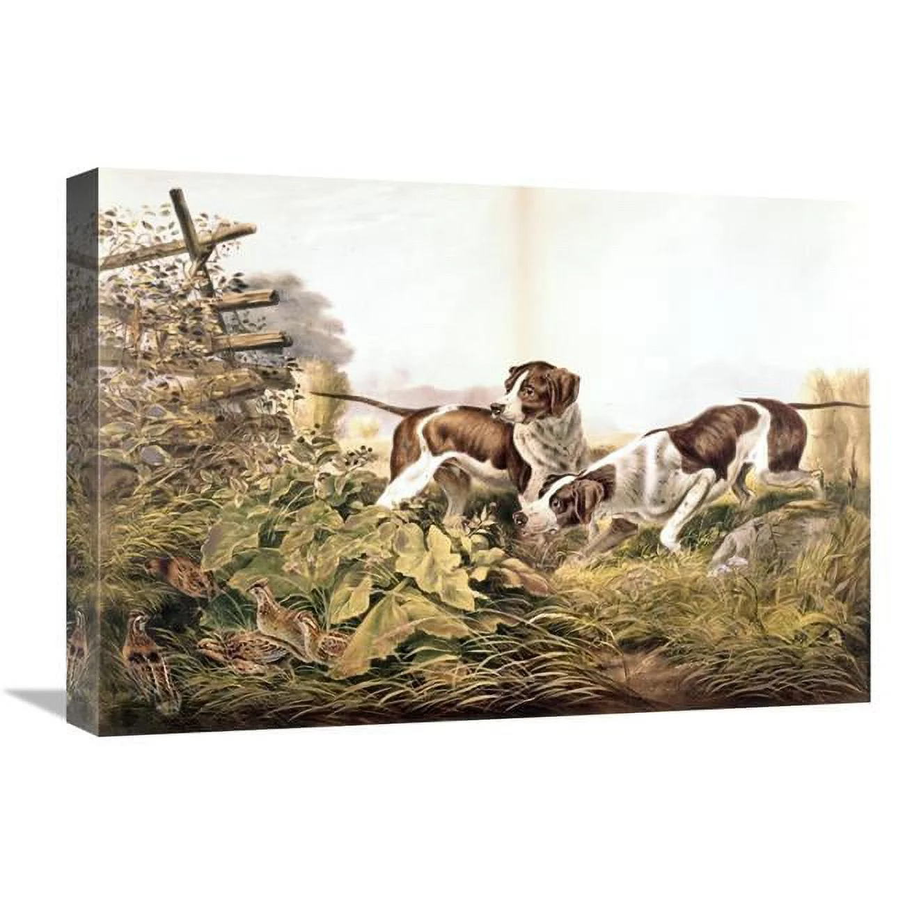 22 in. American Field Sports On a Point Art Print - Currier & Ives