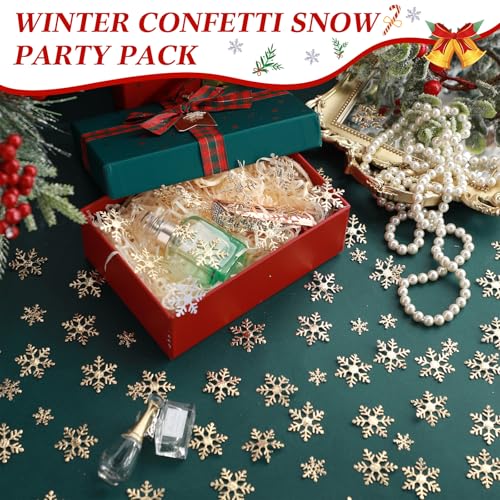 3000 Pcs Christmas Glitter Snowflakes Confetti Decorations Bulk for DIY Craft Assorted Sizes Table Scatter Winter Confetti Snow for Winter Wonderland Party Supplies Home Decoration(Multicolor)
